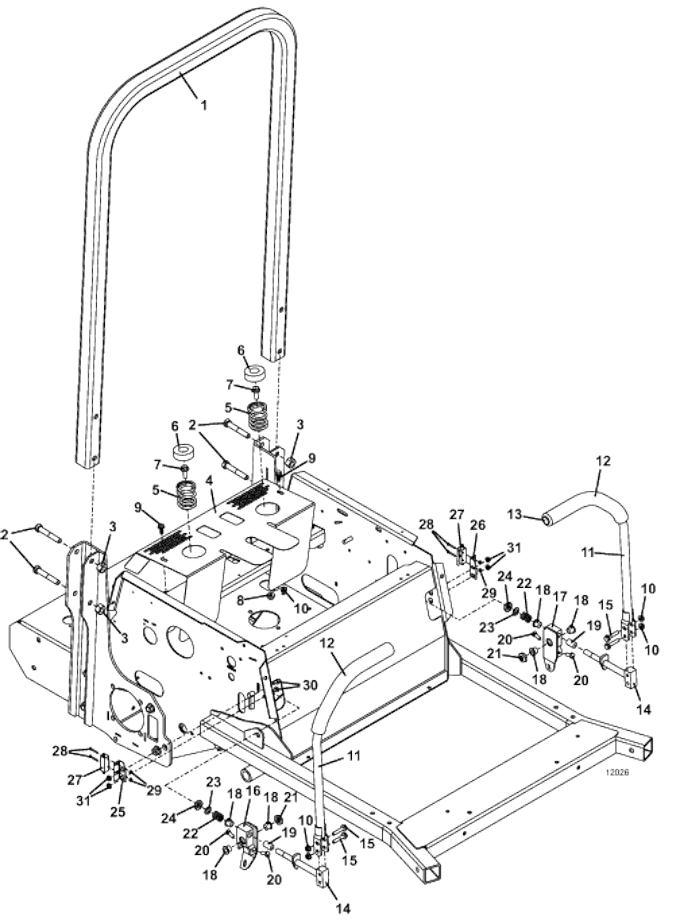 ROPS and Steering Assembly Diagram