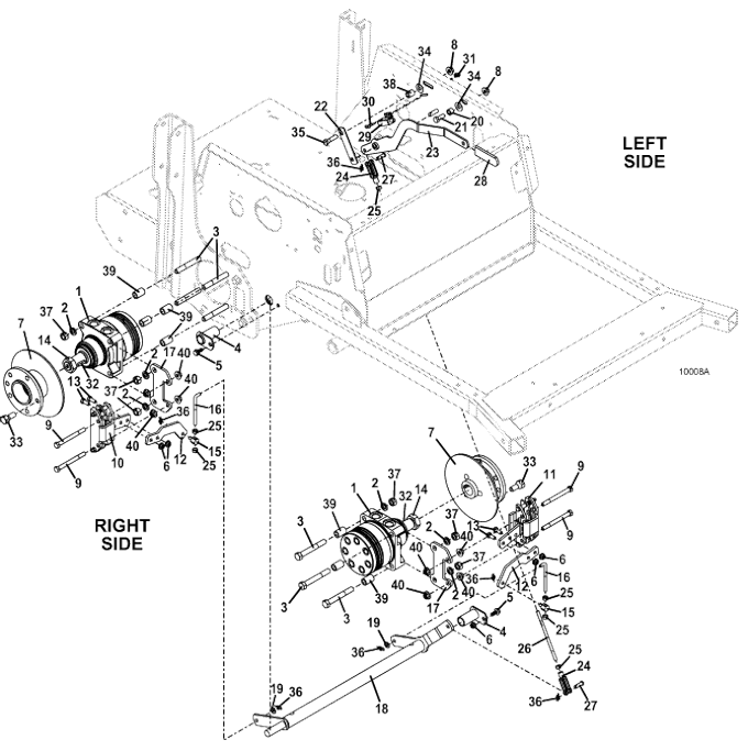 Wheel Motor and Brake Assembly Diagram