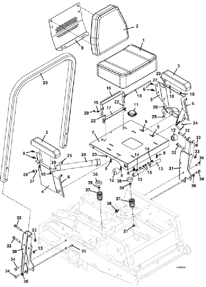 Seat and ROPS Assembly