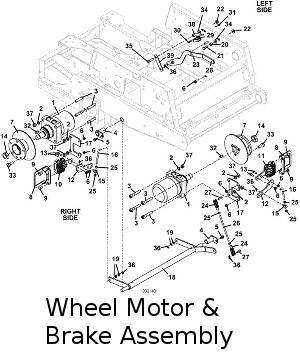 wheel motor and brake assembly