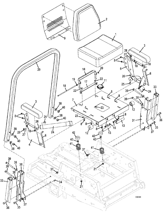 Seat and ROPS Assembly