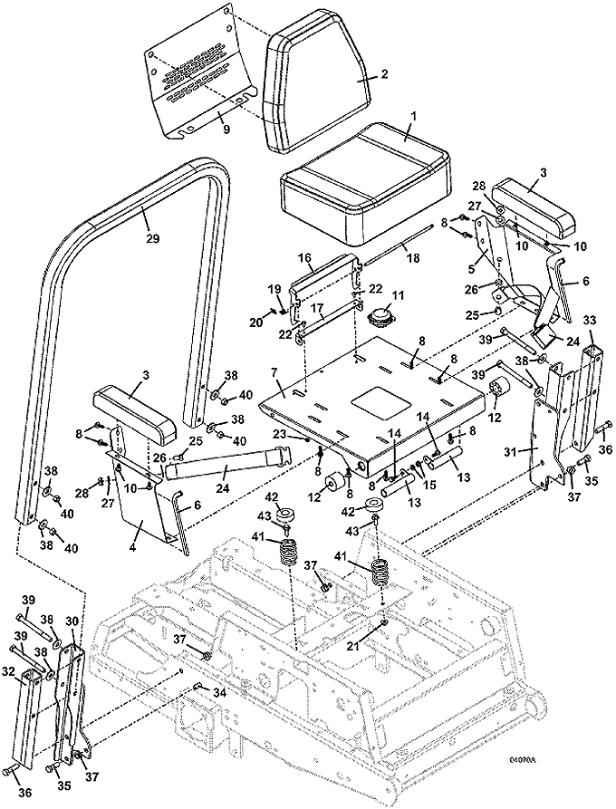 Seat and ROPS Assembly