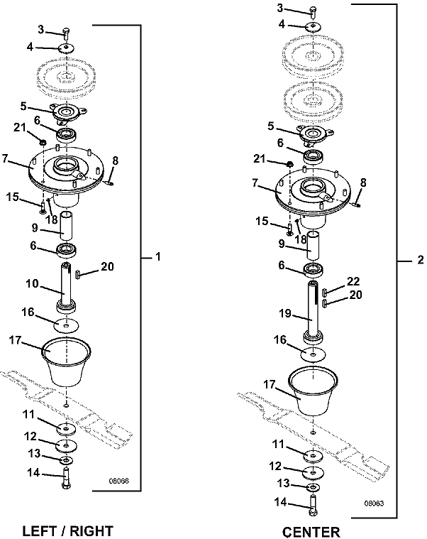 61 inch Blade Spindle Assembly