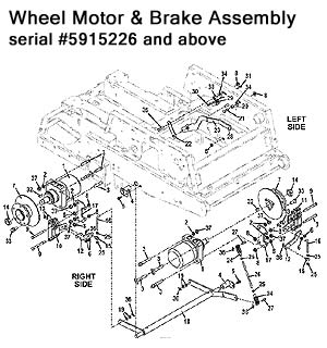Wheel Motor and Brake Assembly, late models