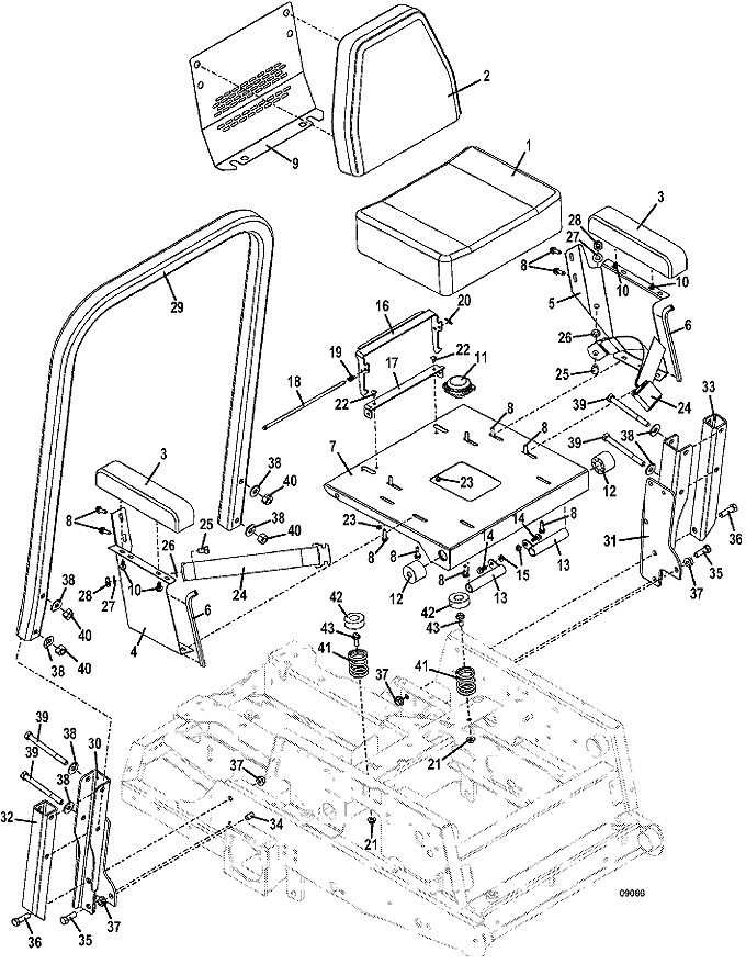 Seat and ROPS Assembly