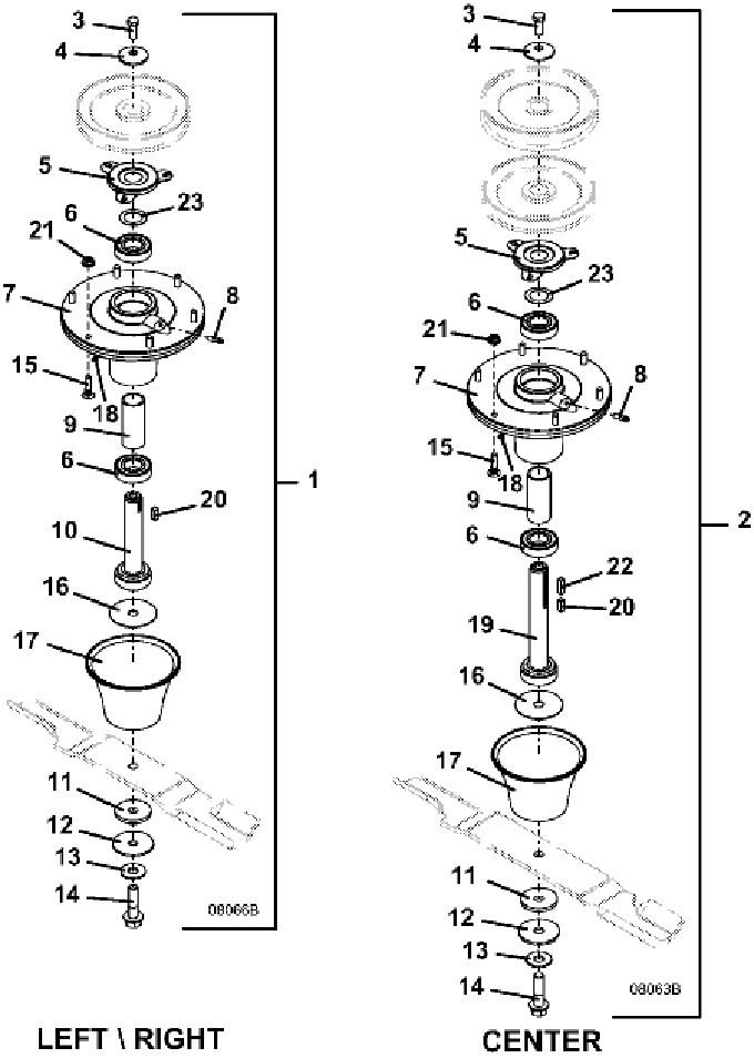 61 inch Blade Spindle Assembly