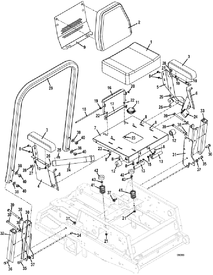 Seat and ROPS Assembly