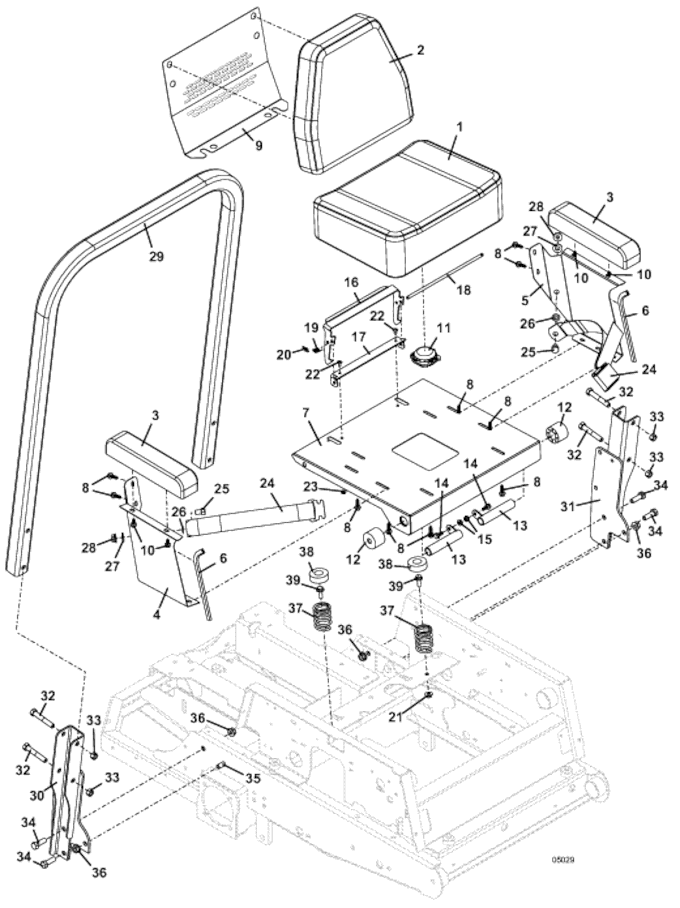 Seat and ROPS Assembly