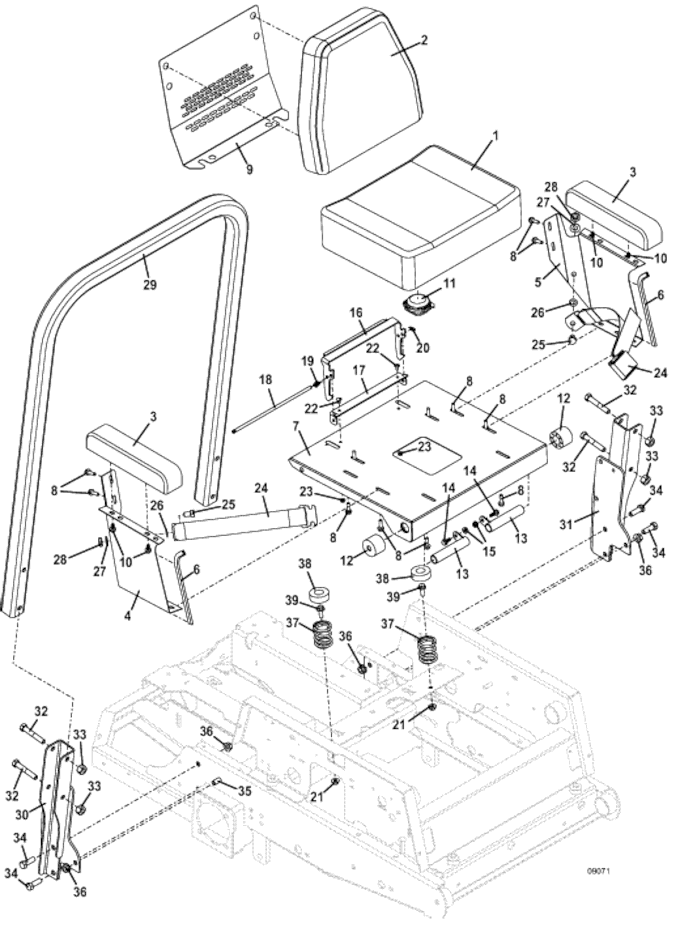 Seat and ROPS Assembly