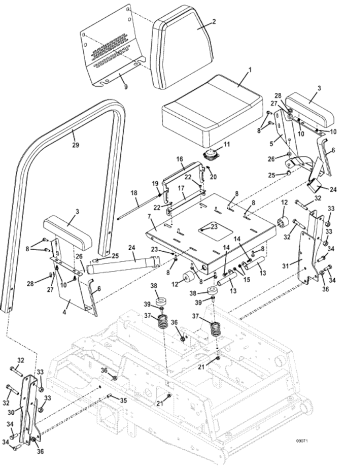 Seat and ROPS Assembly