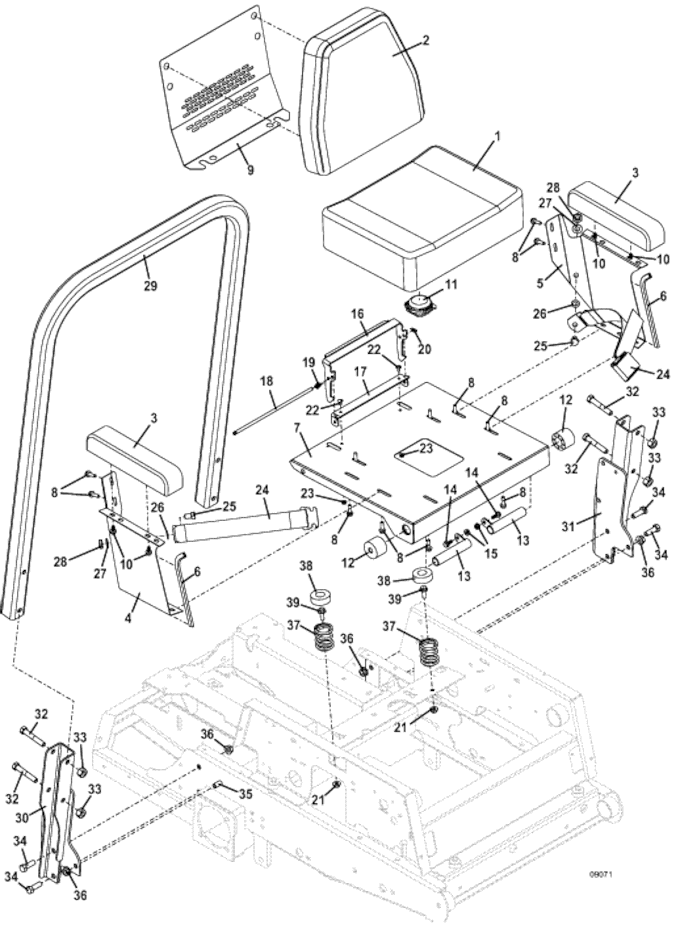 Seat and ROPS Assembly