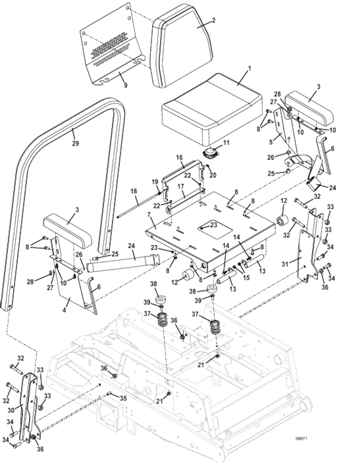 Seat and ROPS Assembly