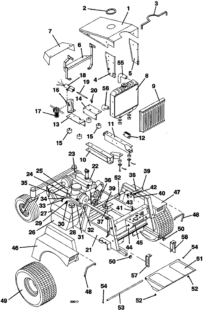 Tractor Assembly Model 721d 1993 Grasshopper Mower Parts Diagrams The