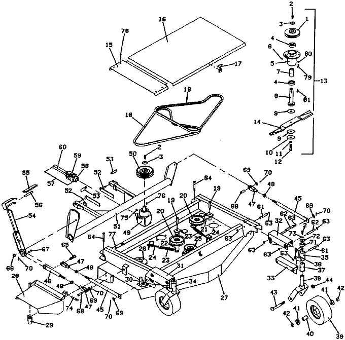 9052 Deck Mower Assembly, 1990- Grasshopper Mower Parts ... grasshopper wiring diagrams 