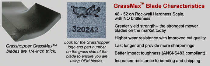 GrassMax blades by Grasshopper: longest-lasting, most durable
